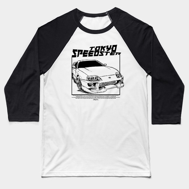 Toyota Supra Tokyo Speedster Baseball T-Shirt by Mrmera